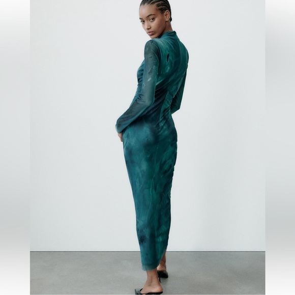 ZARA PRINT DRESS WITH TULLE - Picture 9 of 14